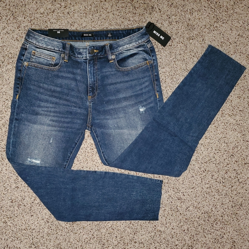 Miss Me Patchwork Out Of Sight Ankle Skinny Jeans - Rare - Picture 4 of 10